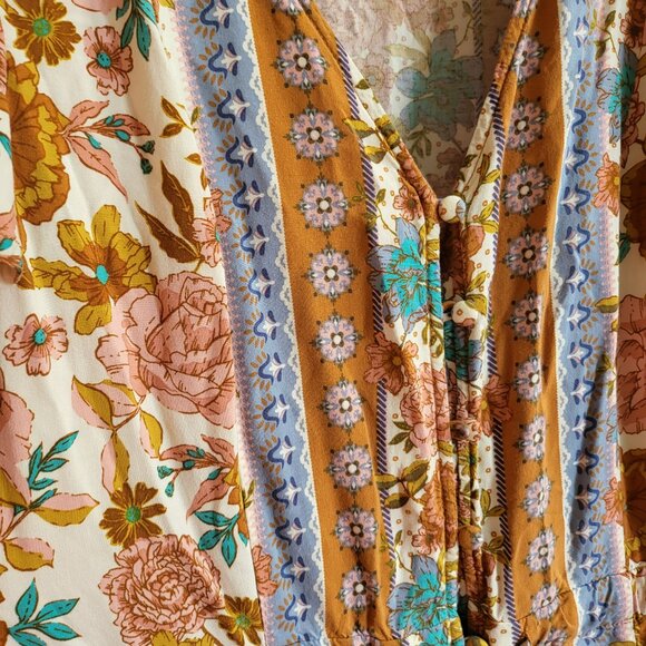 Matilda Jane Floral Front Button Ruffle Midi Dress Just For A Moment Small - Picture 9 of 14